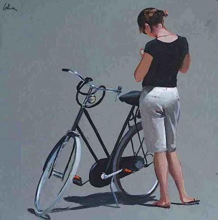jeune fille et son vélo