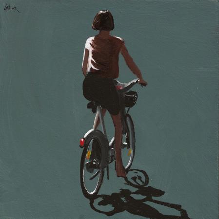 femme sur un vélib
